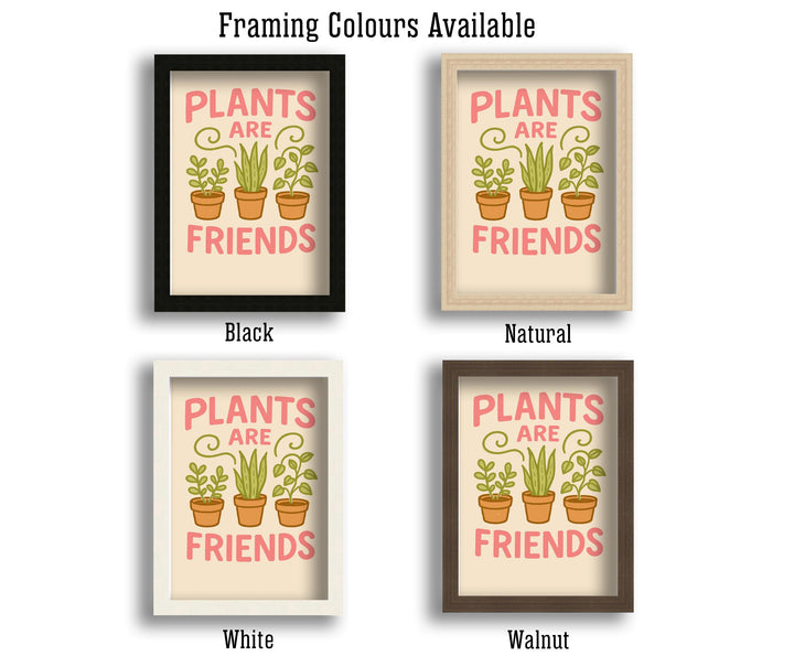 Plants Are Friends Poster Funny Plant Wall Art Botanical Print Modern Greenery Decor Quirky Plant Lover Artwork Gift for Home and Garden