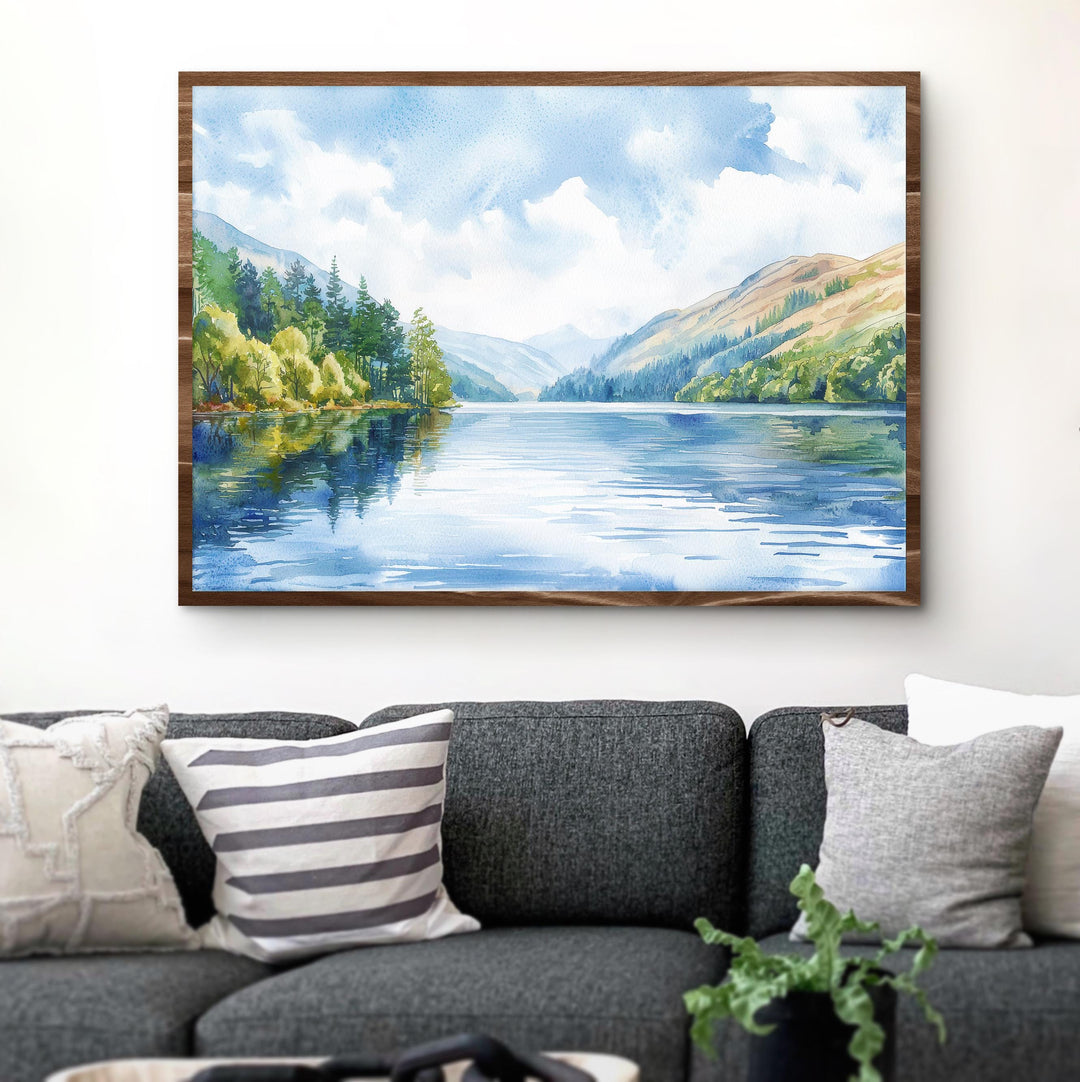 Thirlmere England Watercolor Poster Thirlmere Travel Print Lake District Painting Mountain Lake Wall Art UK Souvenir