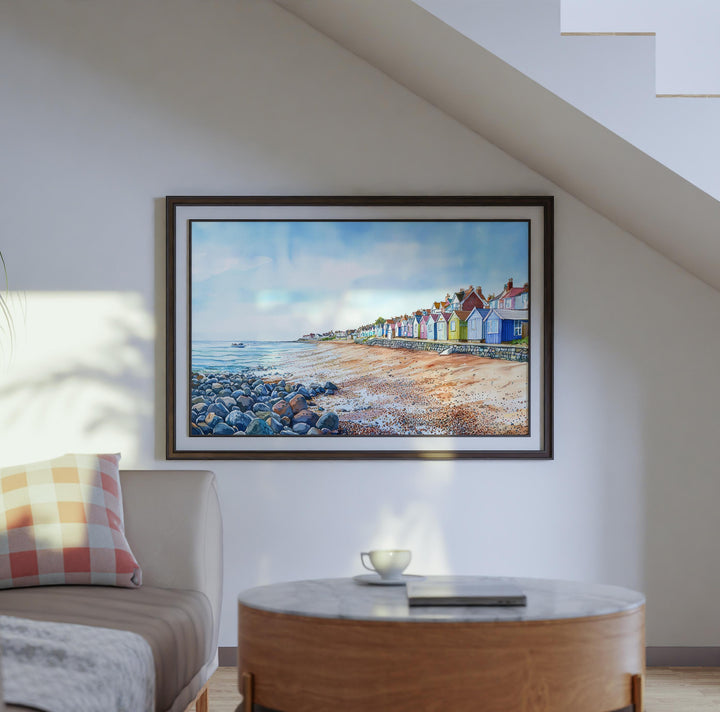 Sheringham England Watercolor Poster Sheringham Travel Print Norfolk Coast Painting Seaside Town Wall Art UK Souvenir