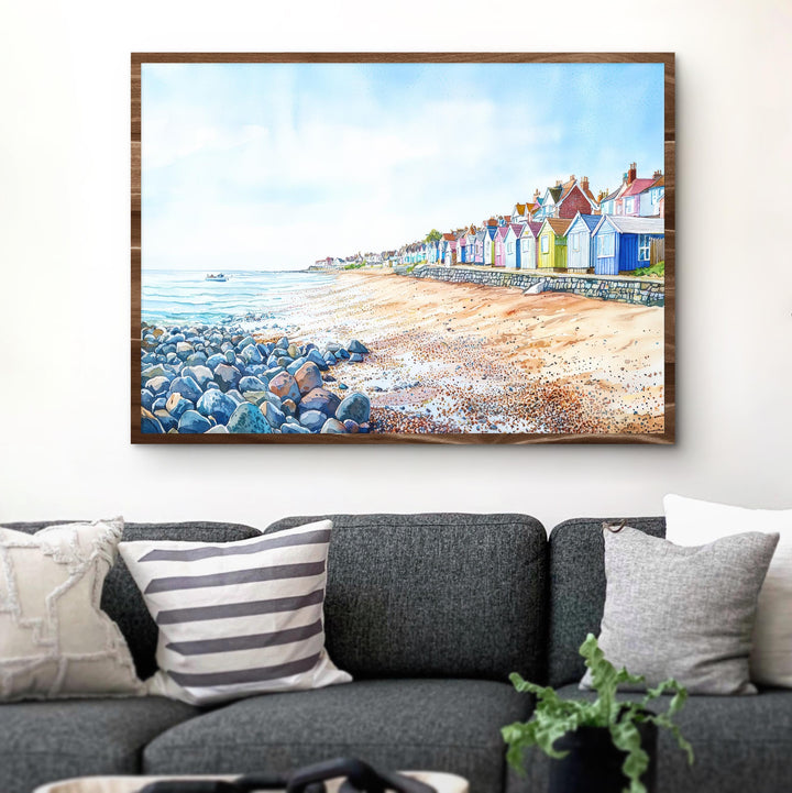 Sheringham England Watercolor Poster Sheringham Travel Print Norfolk Coast Painting Seaside Town Wall Art UK Souvenir
