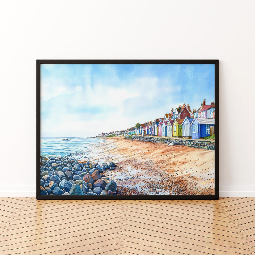 Sheringham England Watercolor Poster Sheringham Travel Print Norfolk Coast Painting Seaside Town Wall Art UK Souvenir
