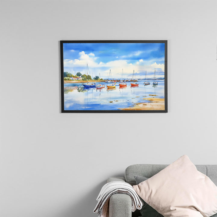 Poole England Watercolor Poster Poole Travel Print Dorset Coast Painting Harbour Wall Art UK Decor Souvenir
