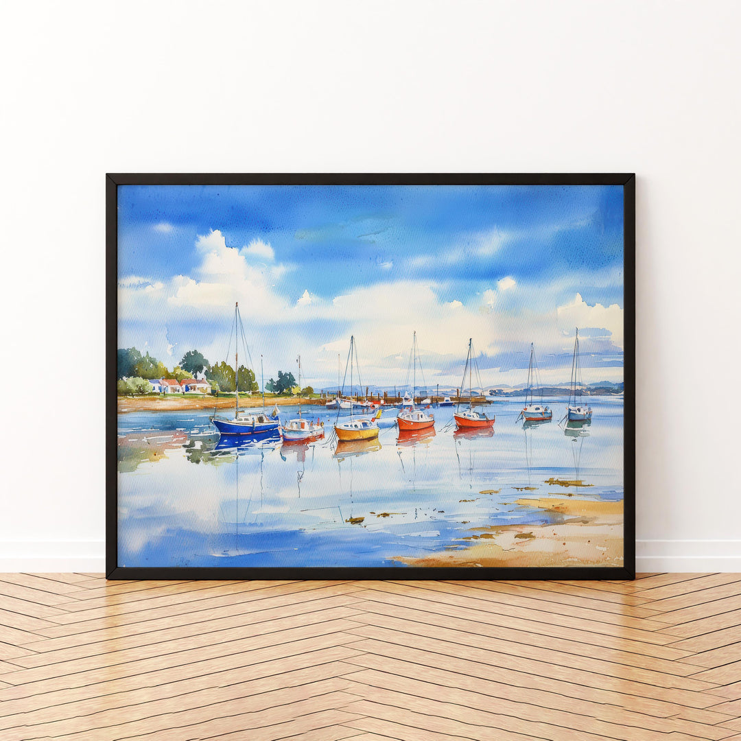 Poole England Watercolor Poster Poole Travel Print Dorset Coast Painting Harbour Wall Art UK Decor Souvenir