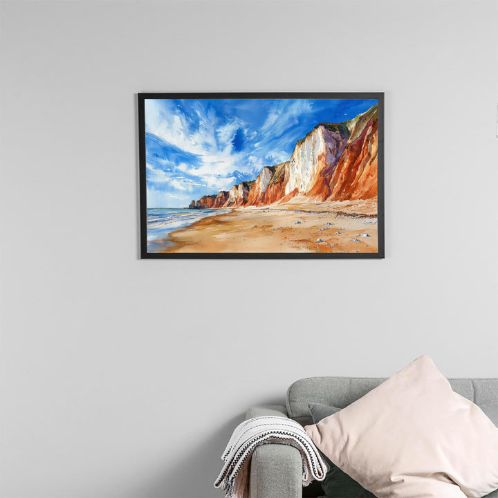 Norfolk Coast England Watercolor Poster Norfolk Travel Print Coastal Landscape Painting Beach Wall Art UK Souvenir