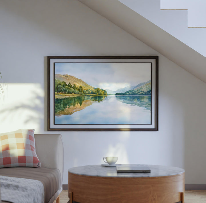 Loweswater England Watercolor Poster Loweswater Travel Print Lake District Painting Mountain Lake Wall Art UK Souvenir