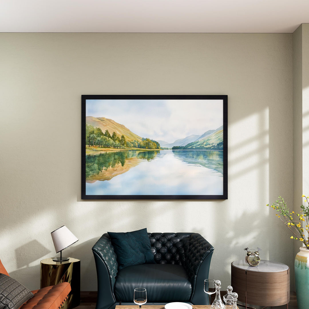 Loweswater England Watercolor Poster Loweswater Travel Print Lake District Painting Mountain Lake Wall Art UK Souvenir