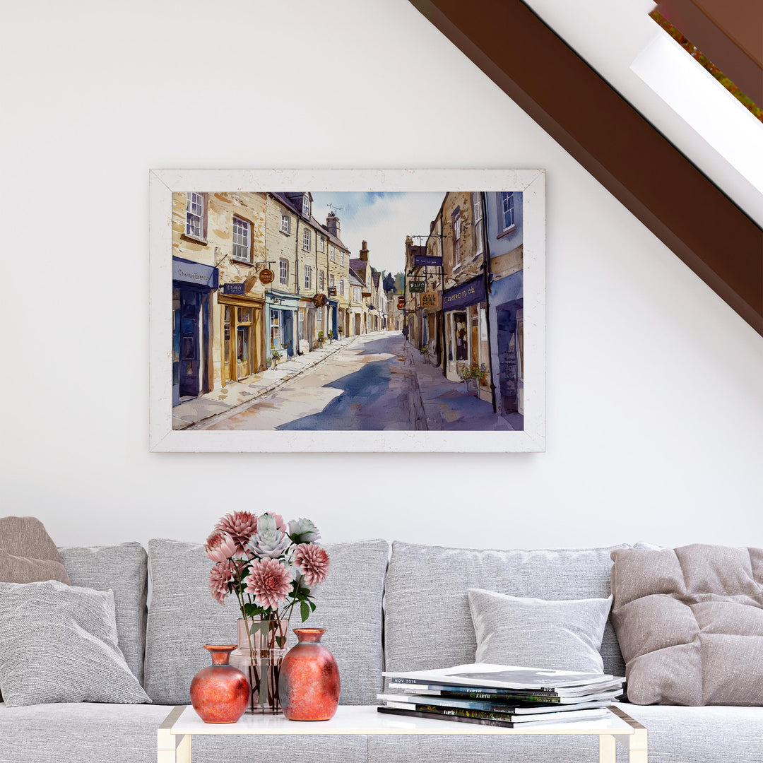 Frome England Watercolor Poster Frome Travel Print Somerset Town Painting Historic Street Wall Art UK Souvenir