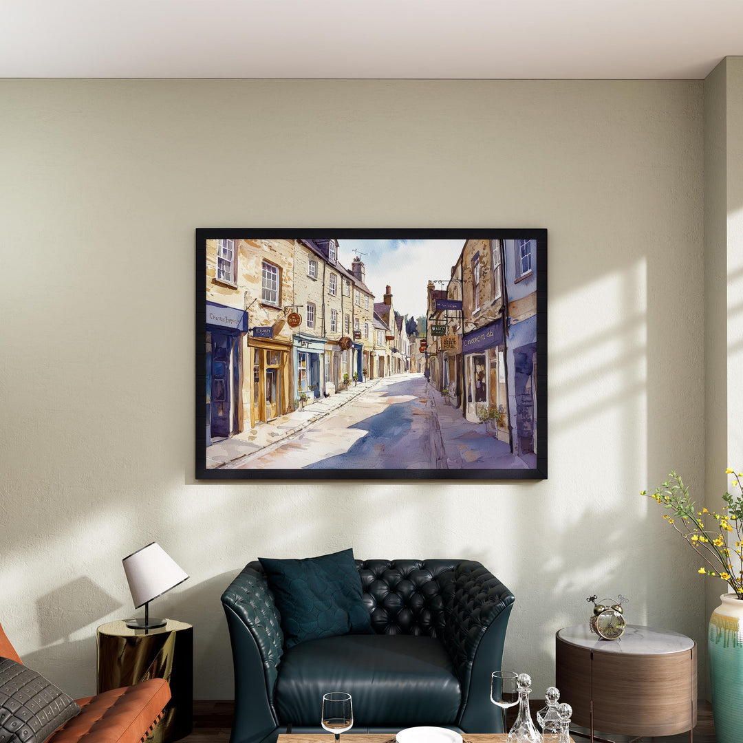 Frome England Watercolor Poster Frome Travel Print Somerset Town Painting Historic Street Wall Art UK Souvenir