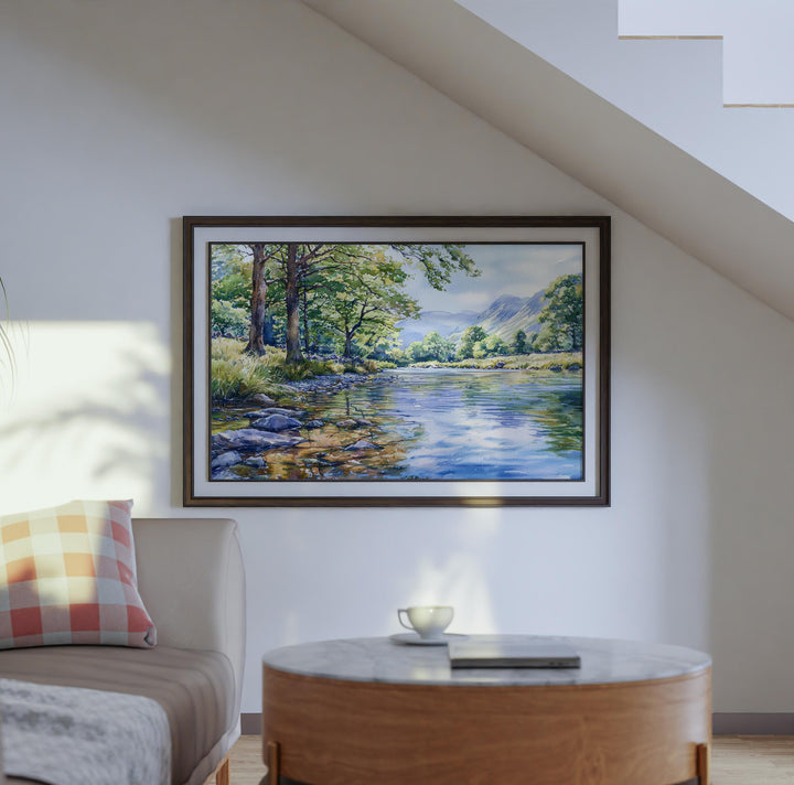 Borrowdale England Watercolor Poster Borrowdale Travel Print Lake District Painting Mountain Valley Wall Art UK Souvenir