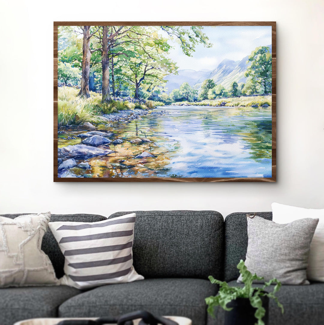 Borrowdale England Watercolor Poster Borrowdale Travel Print Lake District Painting Mountain Valley Wall Art UK Souvenir