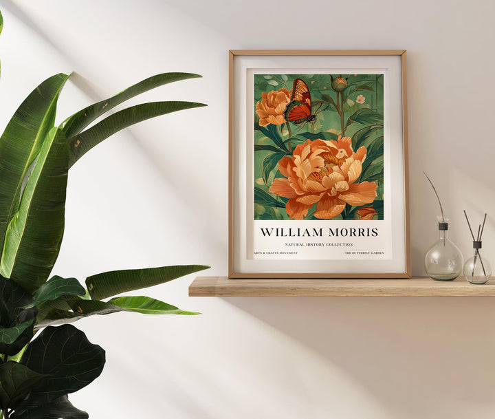 William Morris Butterfly Garden Poster Vintage Floral Wall Art Classic Botanical Print Elegant Nature Decor Timeless Artwork for Home