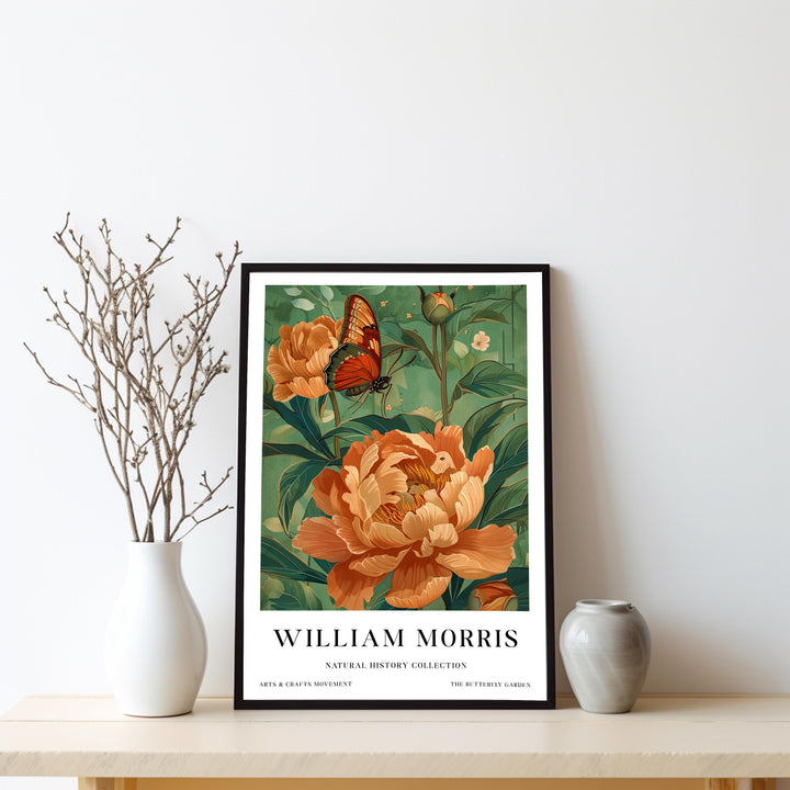 William Morris Butterfly Garden Poster Vintage Floral Wall Art Classic Botanical Print Elegant Nature Decor Timeless Artwork for Home