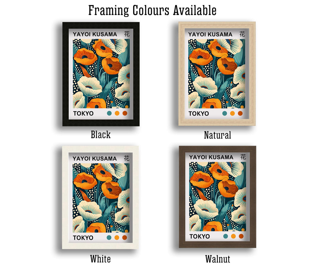 Yayoi Kusama Flower Poster Modern Pop Art Print Japanese Abstract Floral Design Polka Dot Botanical Wall Decor for Contemporary Homes