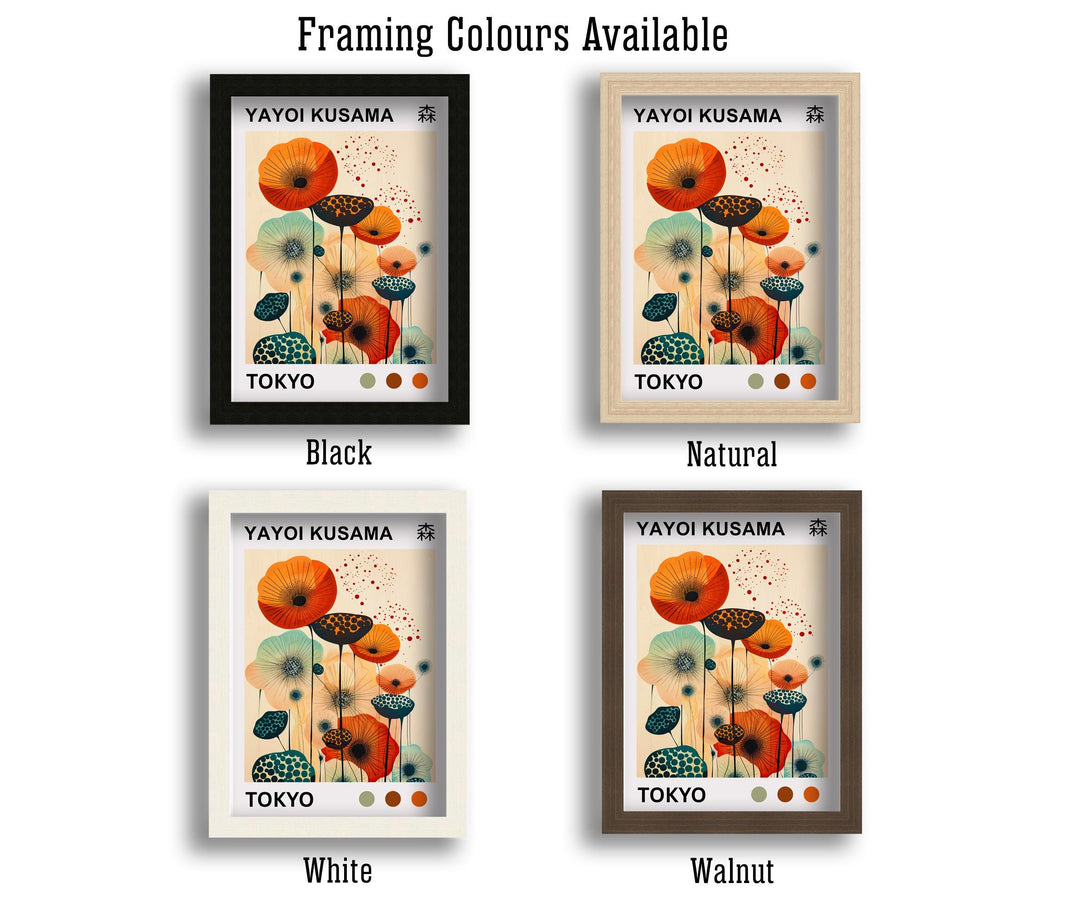 Yayoi Kusama Flower Poster Modern Pop Art Print Japanese Abstract Floral Design Polka Dot Botanical Wall Decor for Contemporary Homes