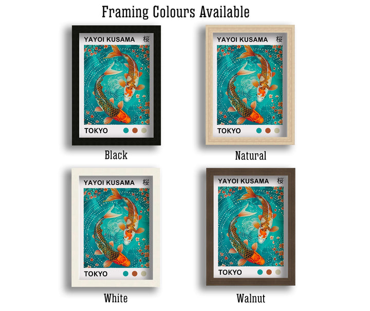 Yayoi Kusama Koi Fish Poster Modern Pop Art Print Japanese Abstract Water Design Polka Dot Pond Artwork for Contemporary Home Decor