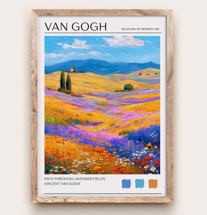 Vincent van Gogh Lavender Fields Poster Impressionist Landscape Print Provence Art Purple Flower Painting for Classic Home Decor