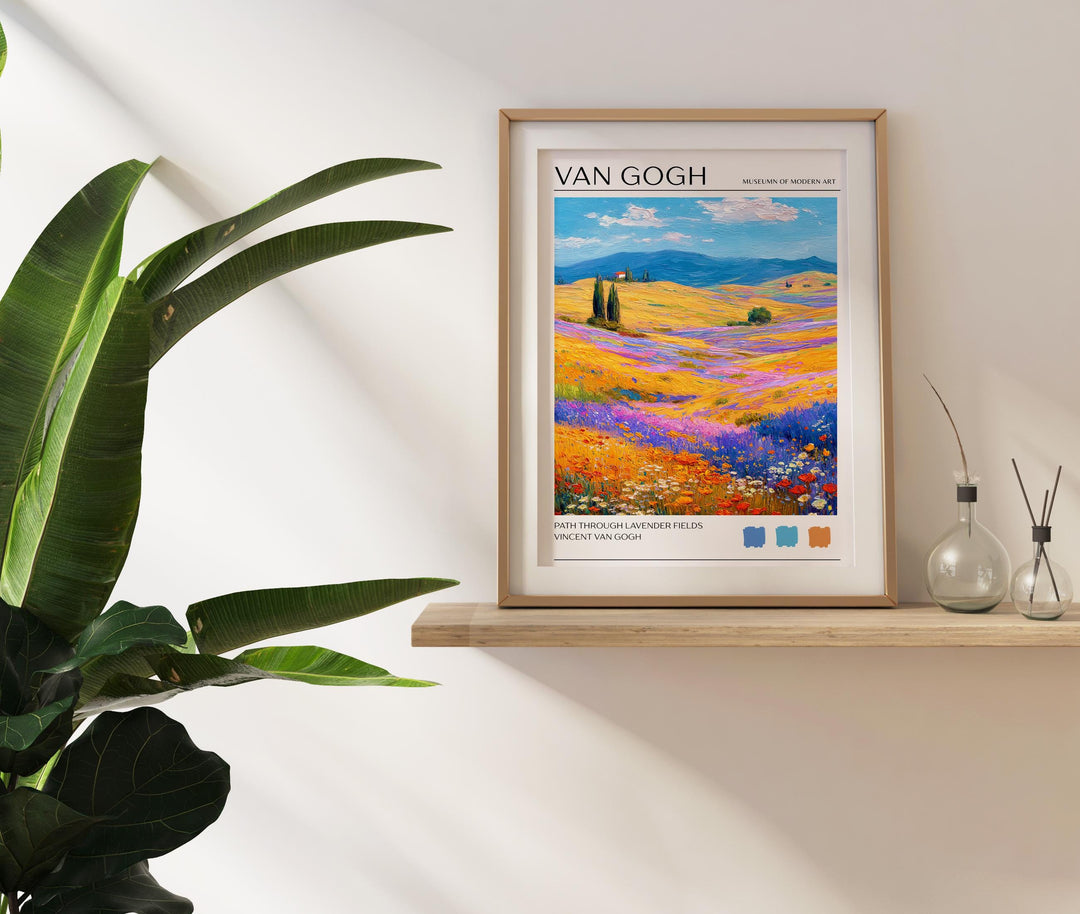 Vincent van Gogh Lavender Fields Poster Impressionist Landscape Print Provence Art Purple Flower Painting for Classic Home Decor