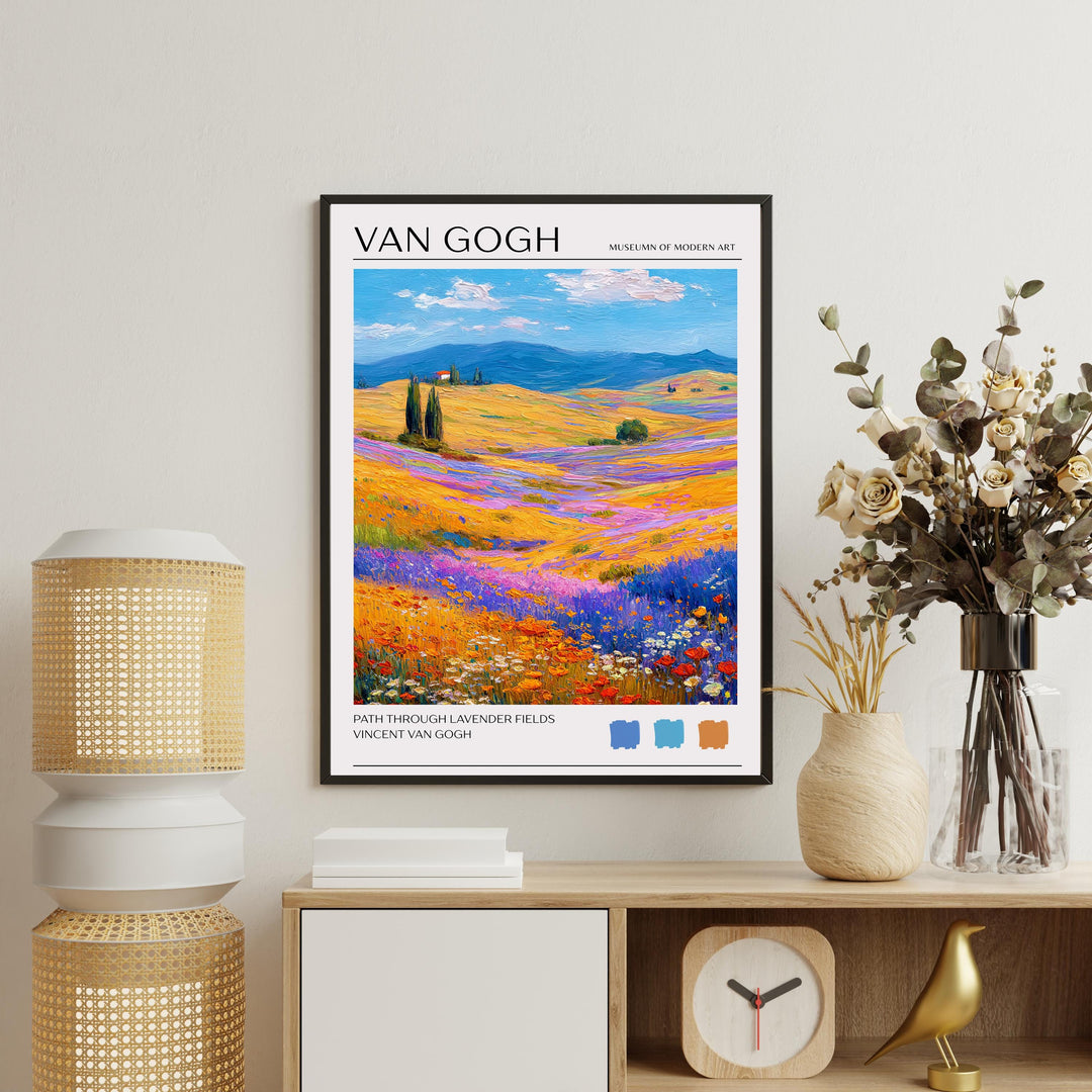 Vincent van Gogh Lavender Fields Poster Impressionist Landscape Print Provence Art Purple Flower Painting for Classic Home Decor