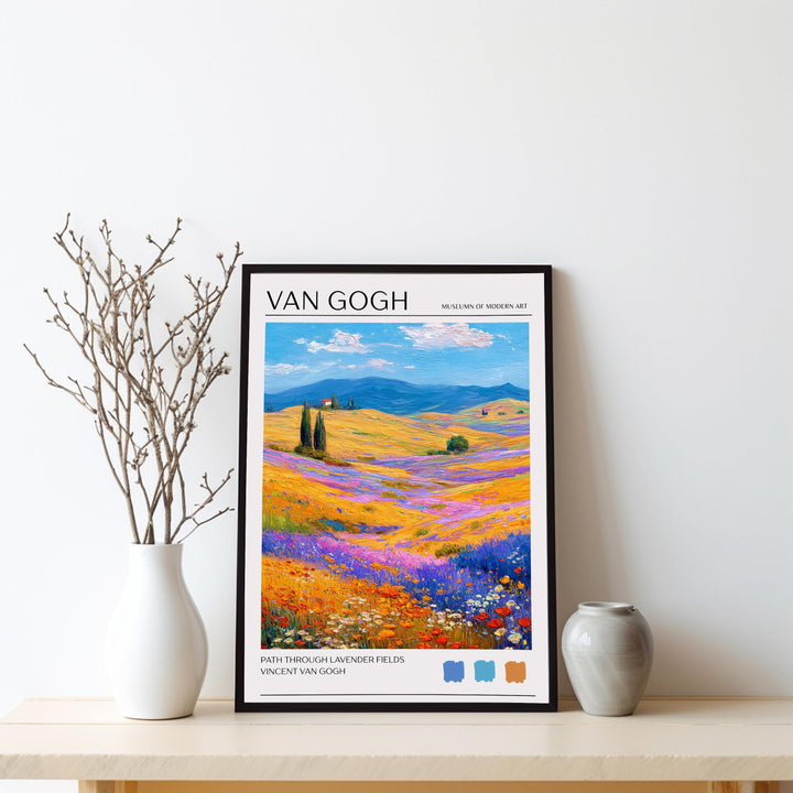 Vincent van Gogh Lavender Fields Poster Impressionist Landscape Print Provence Art Purple Flower Painting for Classic Home Decor
