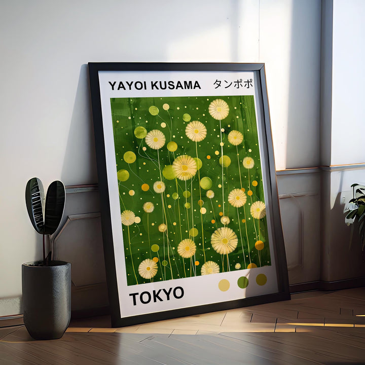 Yayoi Kusama Dandelion Poster Modern Pop Art Print Japanese Abstract Floral Design Polka Dot Nature Artwork for Contemporary Home Decor