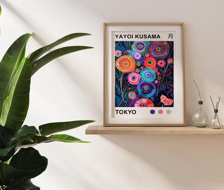 Yayoi Kusama Petals Poster Modern Pop Art Print Japanese Abstract Floral Design Polka Dot Botanical Artwork for Contemporary Home Decor
