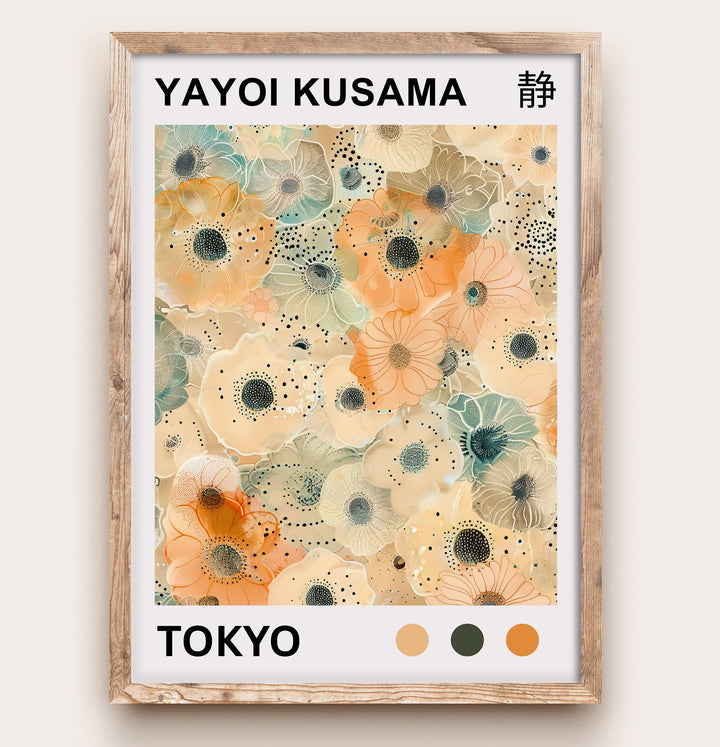 Yayoi Kusama Flower Poster Modern Pop Art Print Japanese Abstract Floral Design Polka Dot Botanical Artwork for Contemporary Home Decor