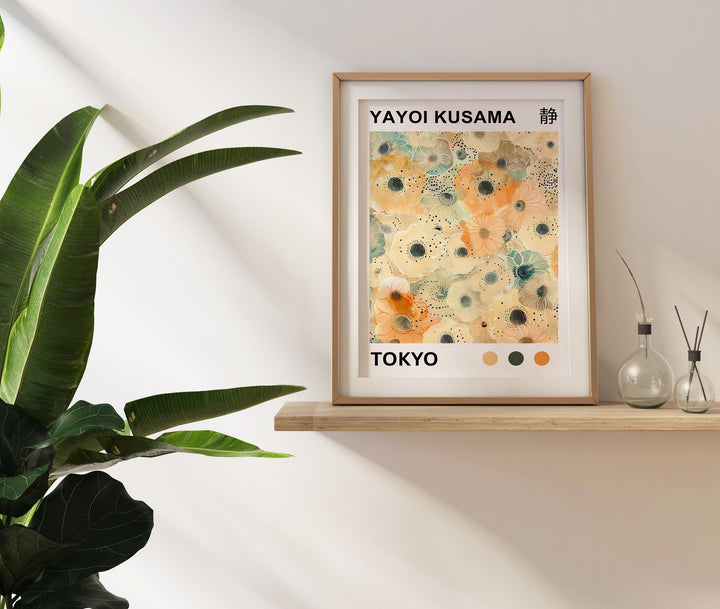 Yayoi Kusama Flower Poster Modern Pop Art Print Japanese Abstract Floral Design Polka Dot Botanical Artwork for Contemporary Home Decor