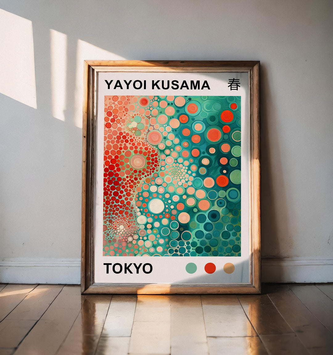 Yayoi Kusama Polka Garden Poster Modern Pop Art Print Japanese Abstract Floral Design Colorful Botanical Artwork for Contemporary Decor
