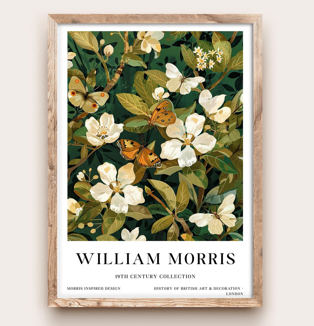 William Morris Butterfly Poster Vintage Insect Wall Art Classic Botanical Print Elegant Nature Decor Timeless Garden Artwork for Home