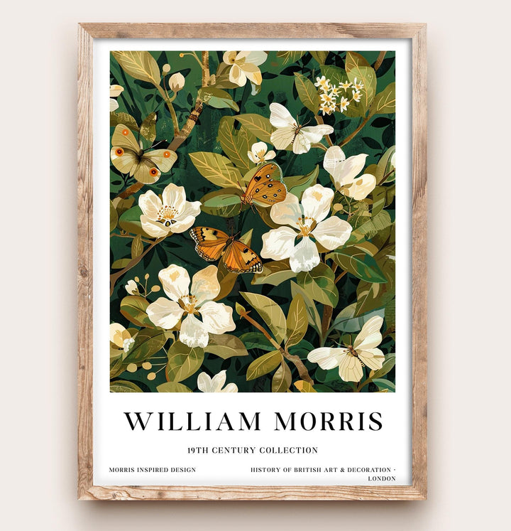 William Morris Butterfly Poster Vintage Insect Wall Art Classic Botanical Print Elegant Nature Decor Timeless Garden Artwork for Home