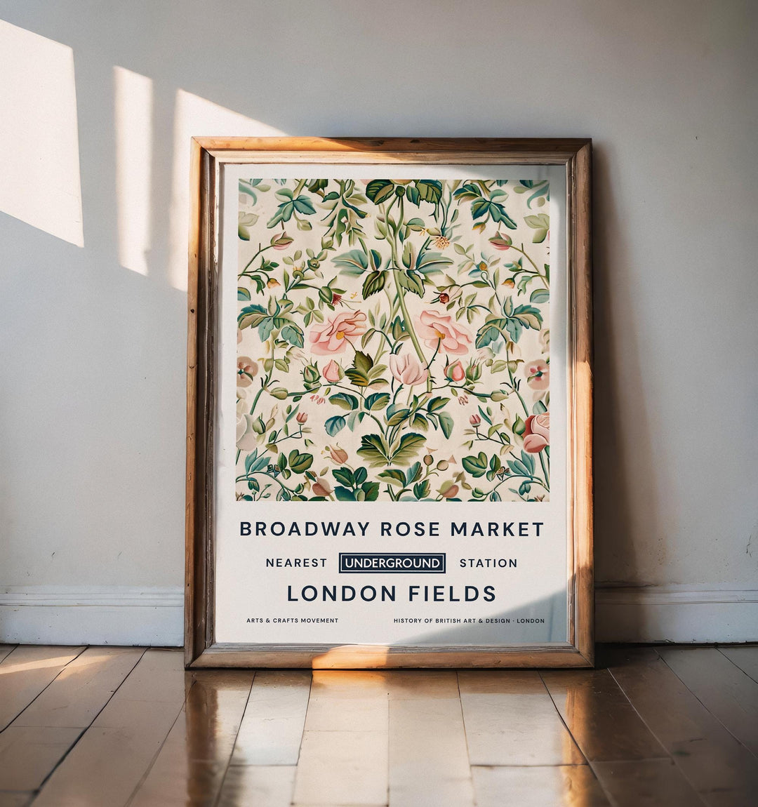 William Morris Broadway Rose Market Poster Vintage Floral Wall Art Classic Botanical Print Elegant Nature Decor Timeless Artwork for Home