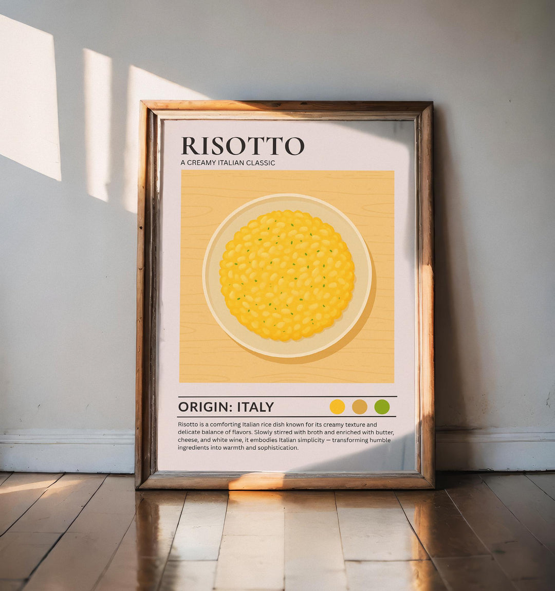 Risotto Kitchen Print Italian Food Poster Vintage Culinary Art Kitchen Wall Art Italian Cuisine Decor Dining Room Chef Artwork