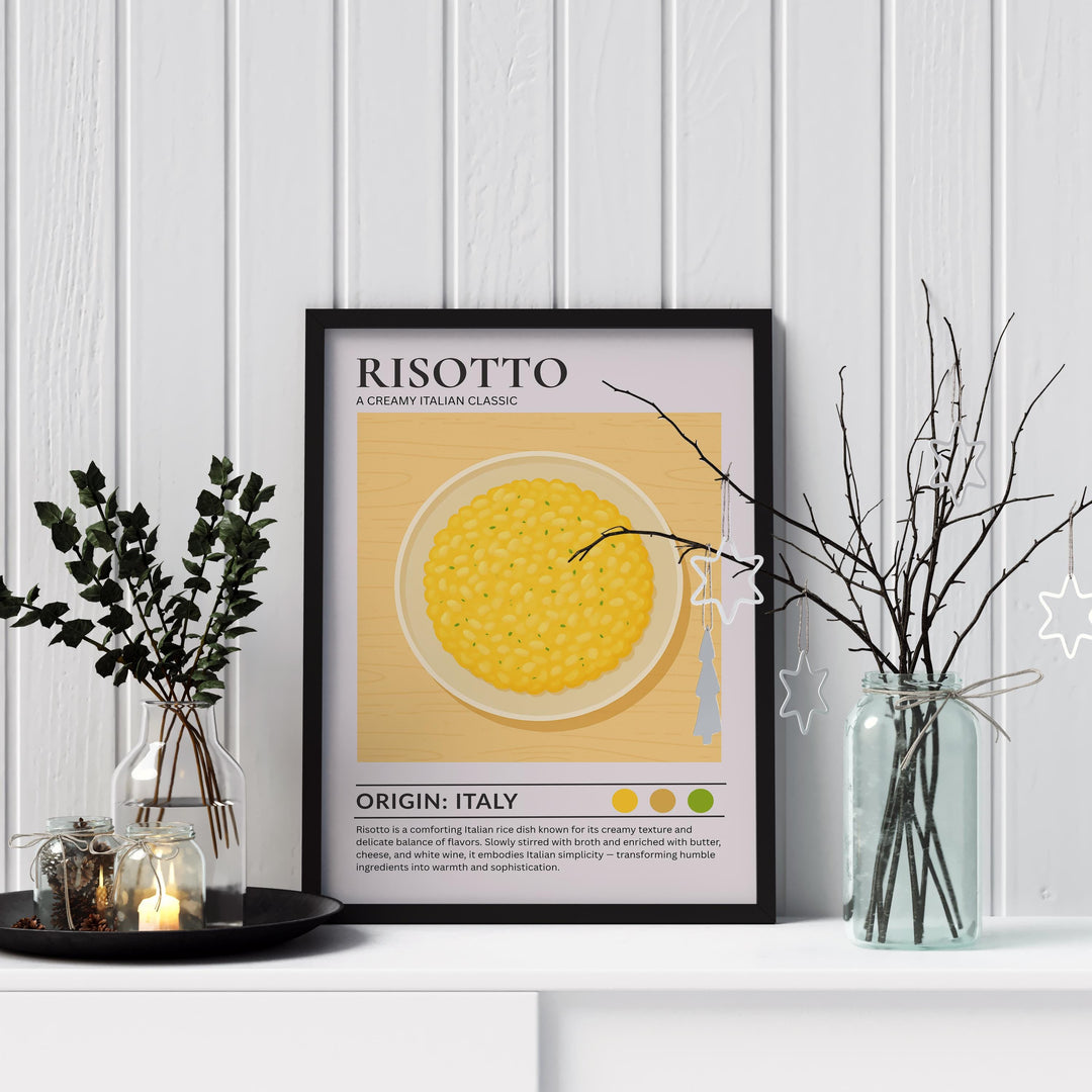 Risotto Kitchen Print Italian Food Poster Vintage Culinary Art Kitchen Wall Art Italian Cuisine Decor Dining Room Chef Artwork