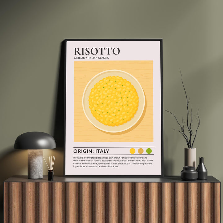 Risotto Kitchen Print Italian Food Poster Vintage Culinary Art Kitchen Wall Art Italian Cuisine Decor Dining Room Chef Artwork