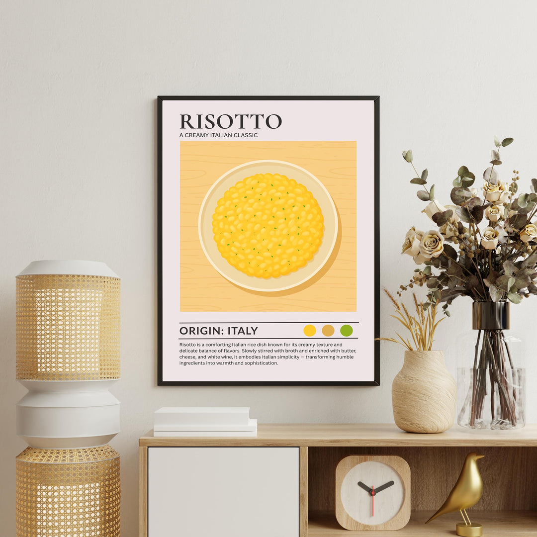 Risotto Kitchen Print Italian Food Poster Vintage Culinary Art Kitchen Wall Art Italian Cuisine Decor Dining Room Chef Artwork