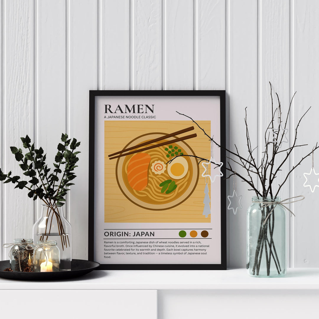 Ramen Kitchen Print Japanese Food Poster Vintage Culinary Art Kitchen Wall Art Asian Cuisine Decor Dining Room Chef Artwork