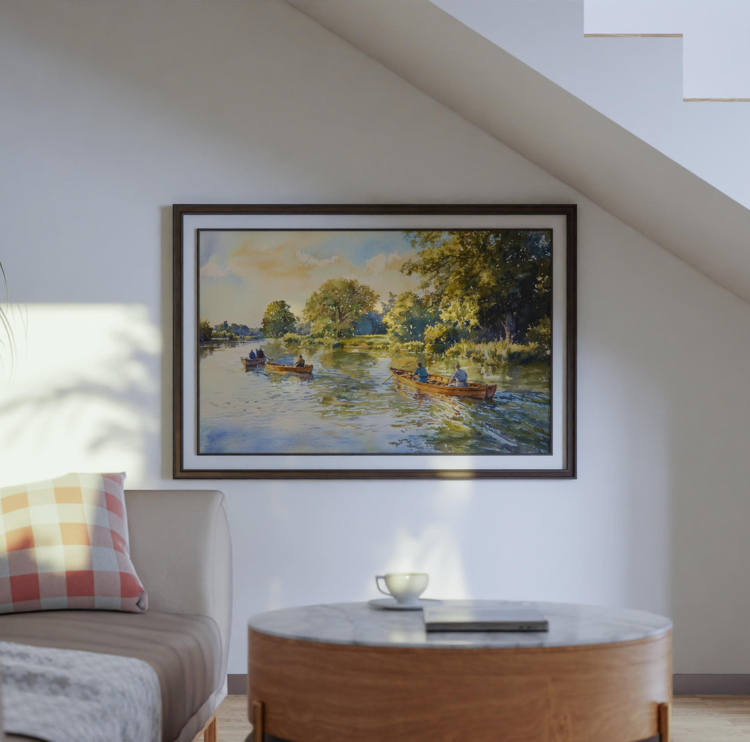 Dedham Vale England Watercolor Poster Dedham Vale Travel Print Countryside Landscape Painting Wall Art UK Souvenir