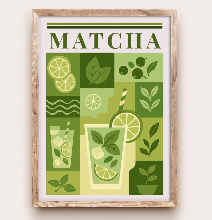 Matcha Kitchen Print Japanese Tea Poster Vintage Drink Art Kitchen Wall Art Asian Beverage Decor Dining Room Culinary Artwork