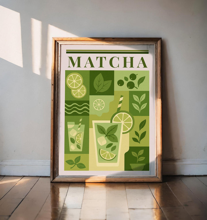 Matcha Kitchen Print Japanese Tea Poster Vintage Drink Art Kitchen Wall Art Asian Beverage Decor Dining Room Culinary Artwork