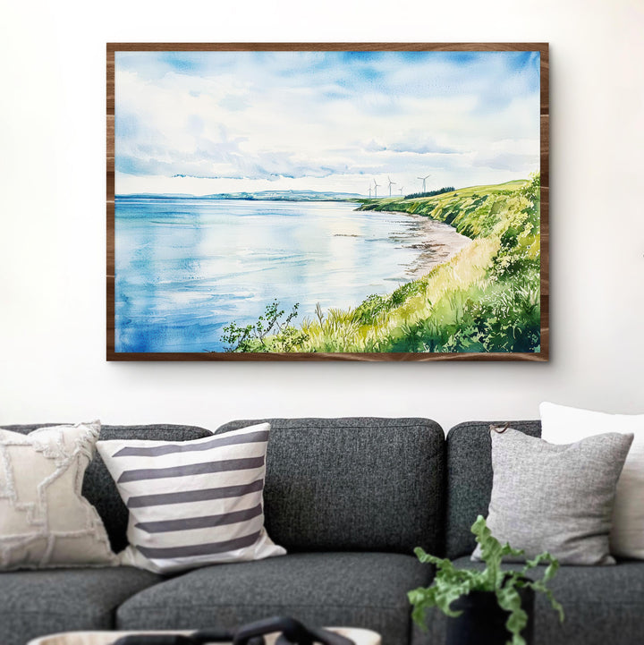Solway Coast England Watercolor Poster Solway Coast Travel Print Coastal Landscape Painting Seaside Wall Art UK Souvenir