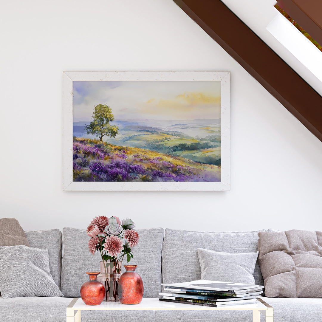 Quantock Hills England Watercolor Poster Quantock Hills Travel Print Countryside Landscape Painting Wall Art UK Souvenir