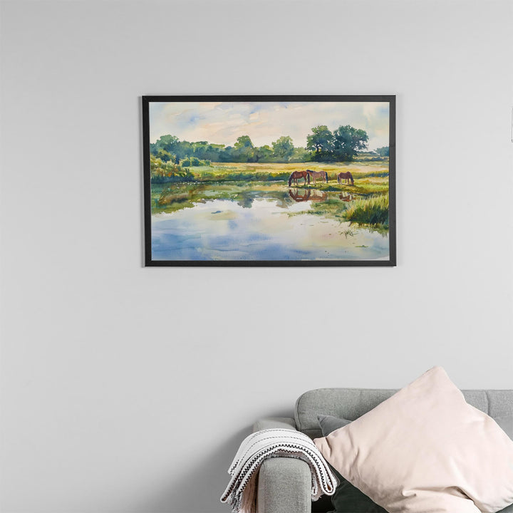 Kent Downs England Watercolor Poster Kent Downs Travel Print Countryside Landscape Painting Wall Art UK Souvenir