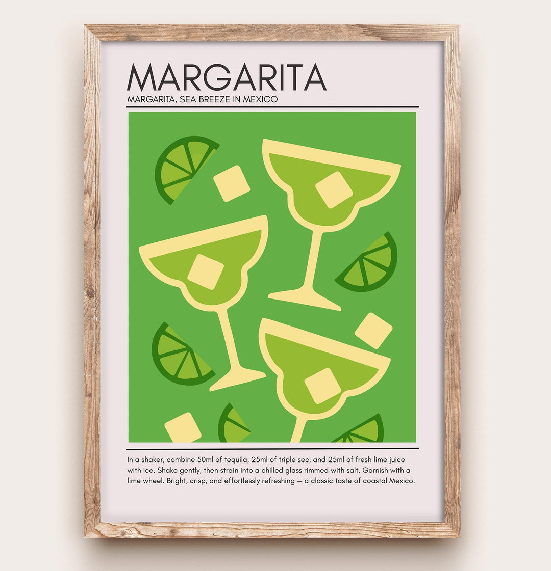 Margarita Art Deco Cocktail Print Elegant Drink Poster Bar Wall Art Cocktail Lover Gift Tequila Decor Classic Beverage Artwork
