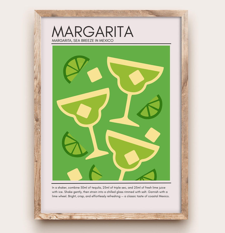 Margarita Art Deco Cocktail Print Elegant Drink Poster Bar Wall Art Cocktail Lover Gift Tequila Decor Classic Beverage Artwork