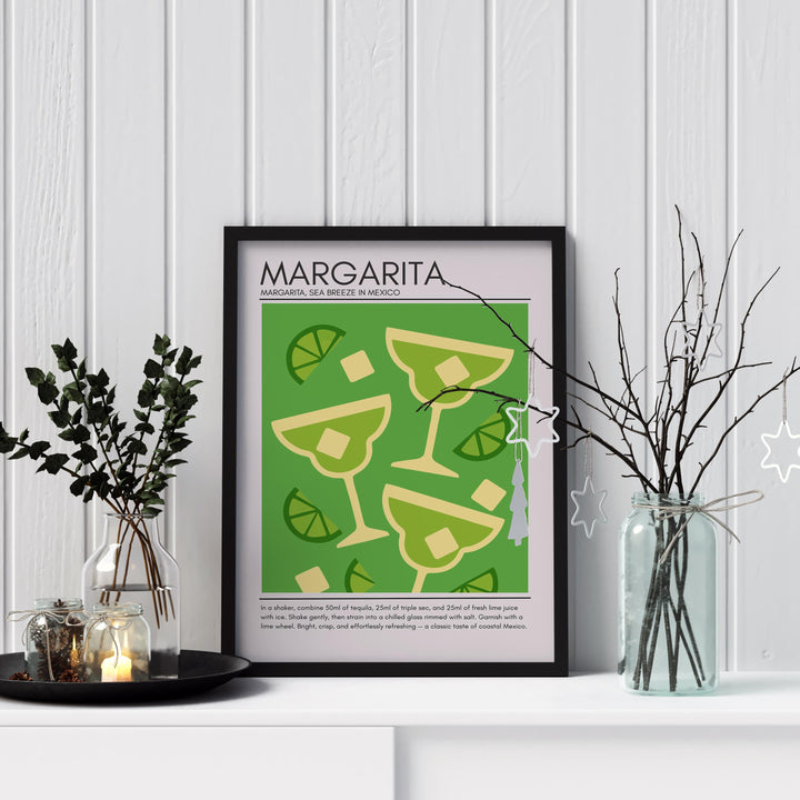 Margarita Art Deco Cocktail Print Elegant Drink Poster Bar Wall Art Cocktail Lover Gift Tequila Decor Classic Beverage Artwork