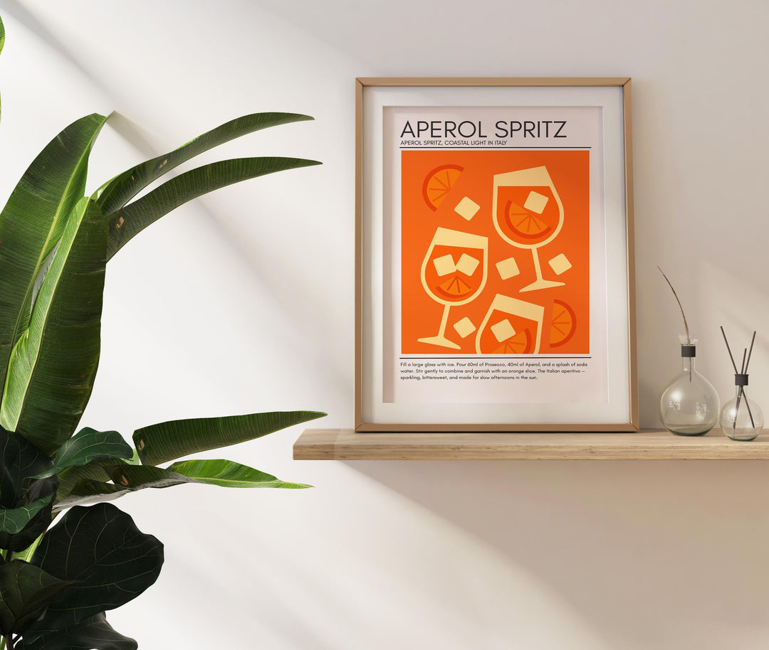 Aperol Spritz Art Deco Cocktail Print Elegant Drink Poster Bar Wall Art Cocktail Lover Gift Summer Decor Classic Beverage Artwork