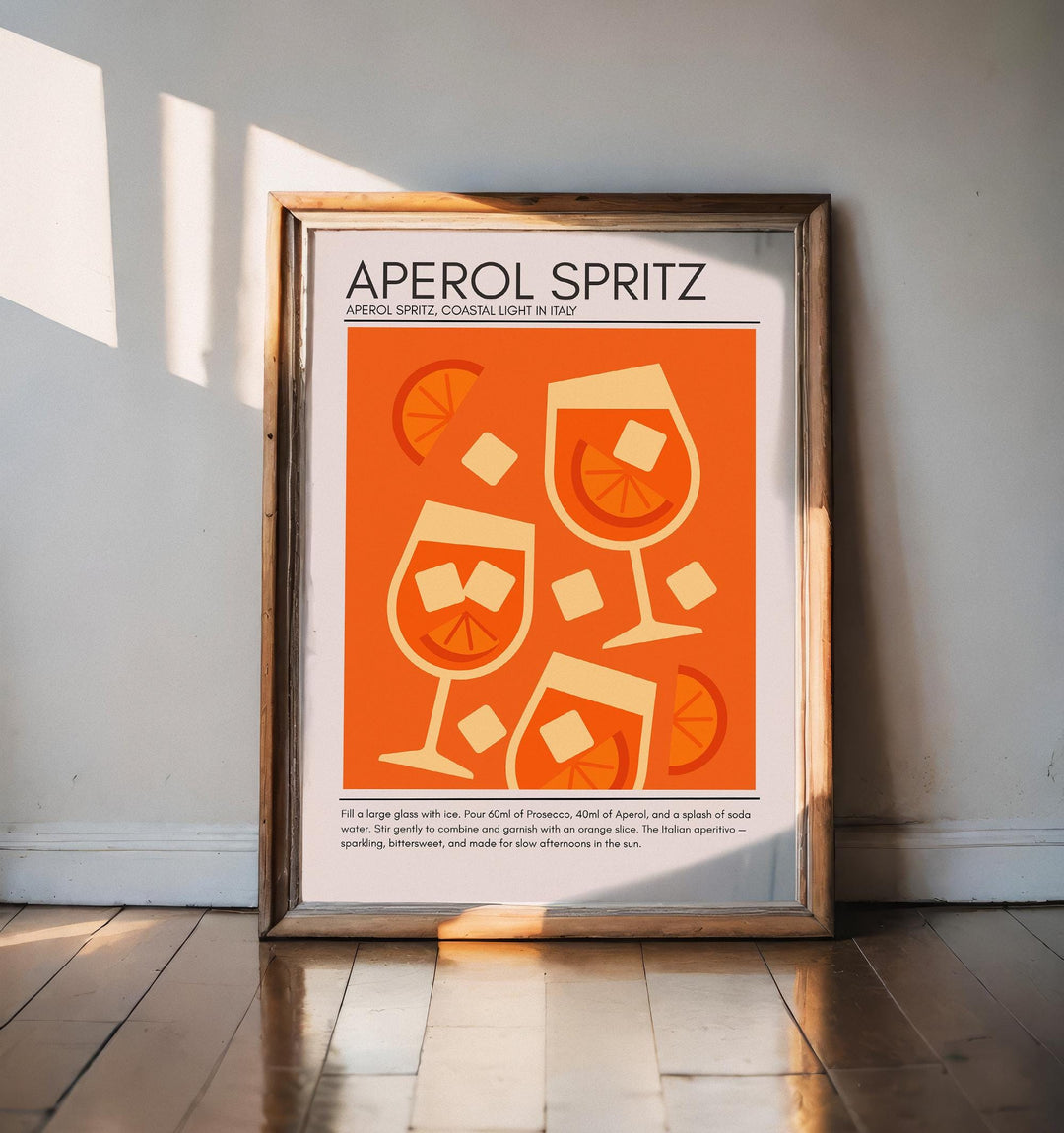 Aperol Spritz Art Deco Cocktail Print Elegant Drink Poster Bar Wall Art Cocktail Lover Gift Summer Decor Classic Beverage Artwork