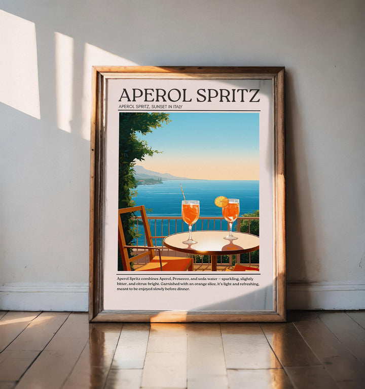 Aperol Spritz Art Deco Cocktail Print Elegant Drink Poster Bar Wall Art Cocktail Lover Gift Summer Decor Classic Beverage Artwork