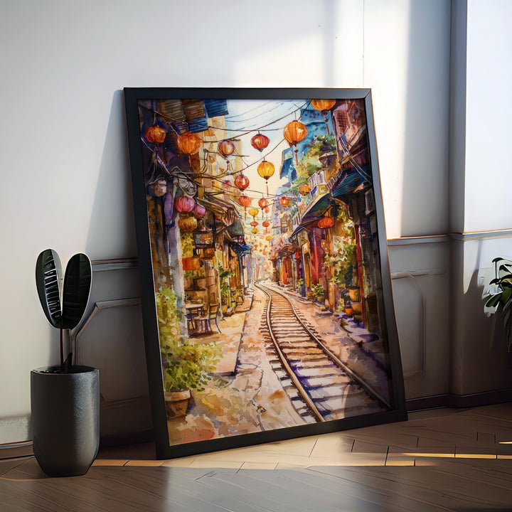 Hoi An Vietnam Watercolor Poster Hoi An Travel Print Lantern City Painting Asia Wall Art Cultural Decor Historic Souvenir