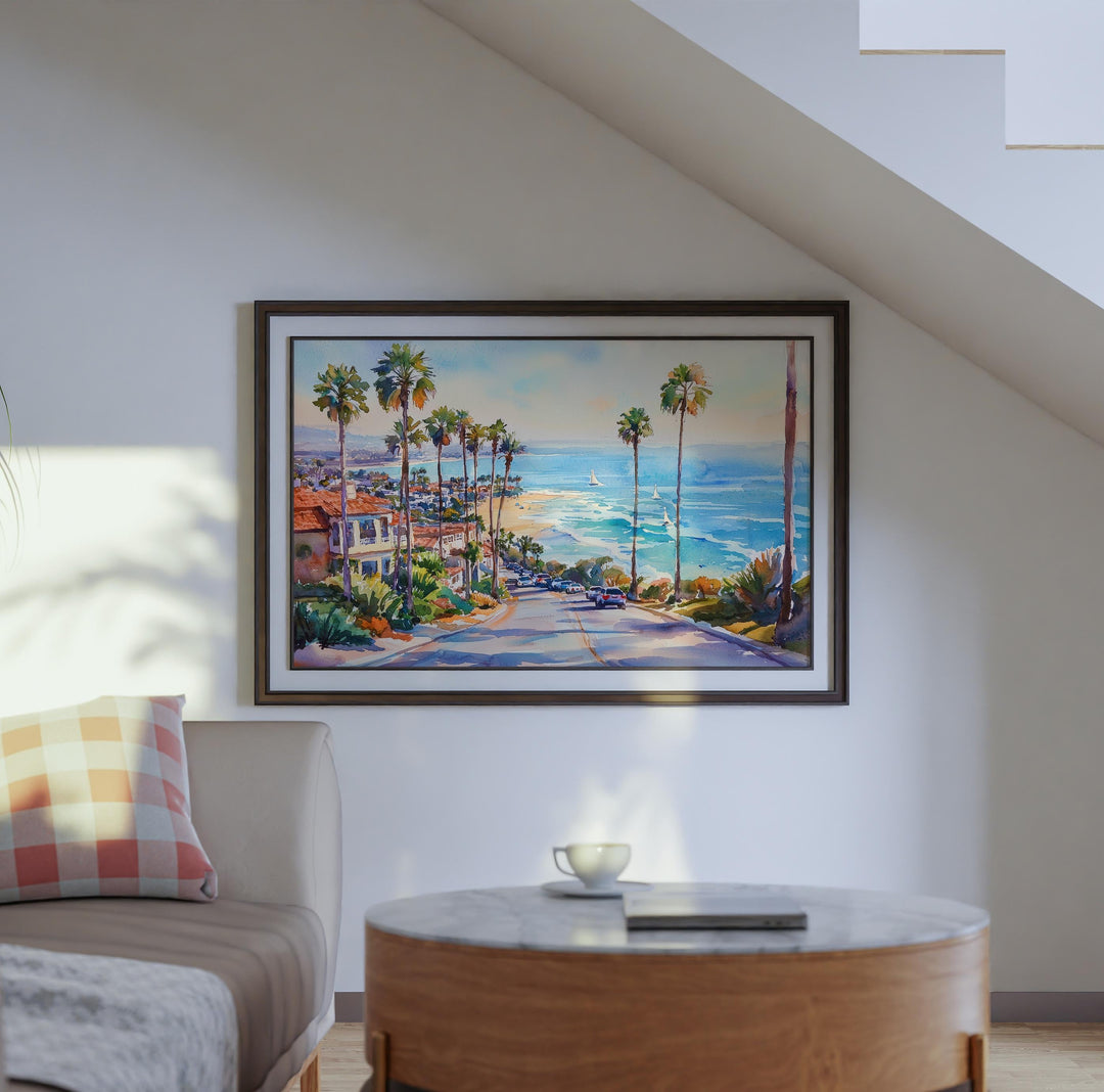 Newport Beach California Watercolor Poster Newport Travel Print Coastal City Painting Ocean Wall Art USA Decor Souvenir